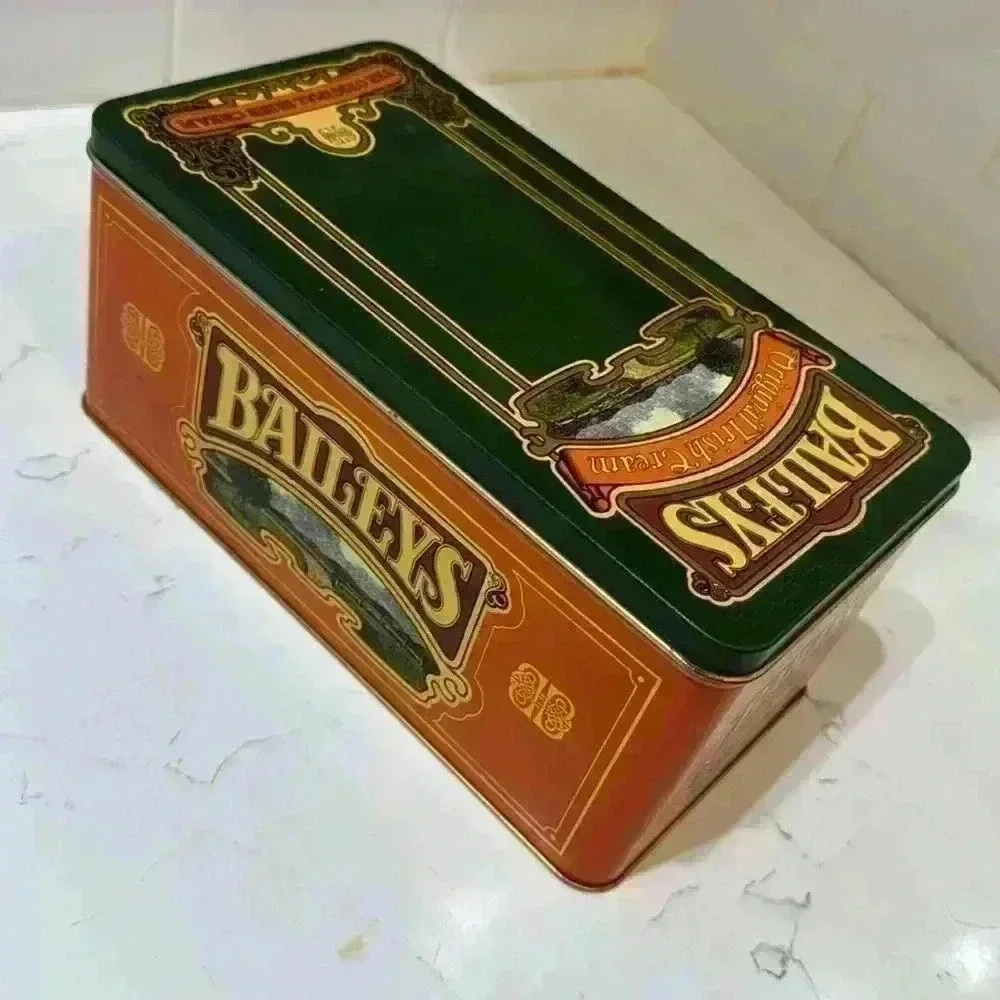 Vintage Bailey's Irish Cream green/orange tin